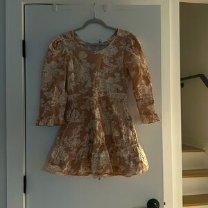 NWT LoveShackFancy Lienzo dress in espresso foam size 4